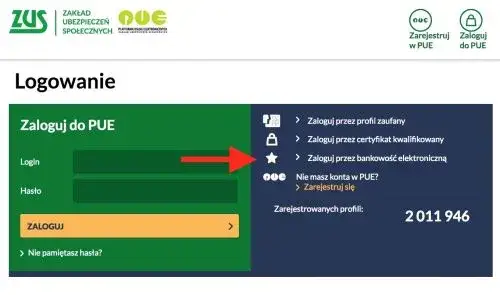 logowanie do PUE ZUS wniosek 800 plus